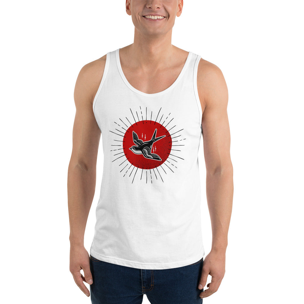 Red Sun Sparrow Unisex Tank Top