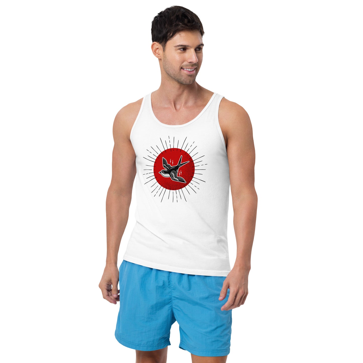 Red Sun Sparrow Unisex Tank Top