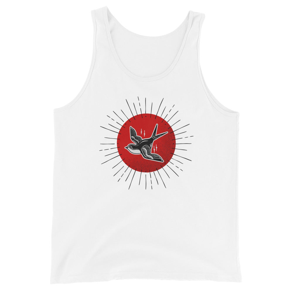 Red Sun Sparrow Unisex Tank Top