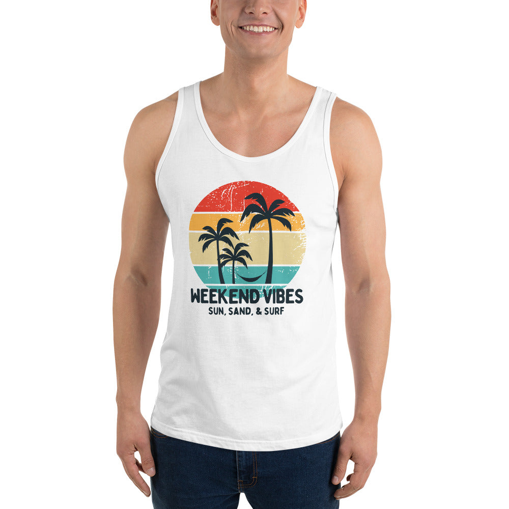 Weekend Vibes Sun Sand & Surf Unisex Tank Top
