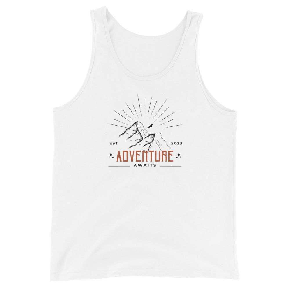 Adventure Awaits Mountain Tops Unisex Tank Top