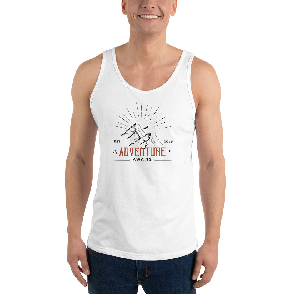 Adventure Awaits Mountain Tops Unisex Tank Top