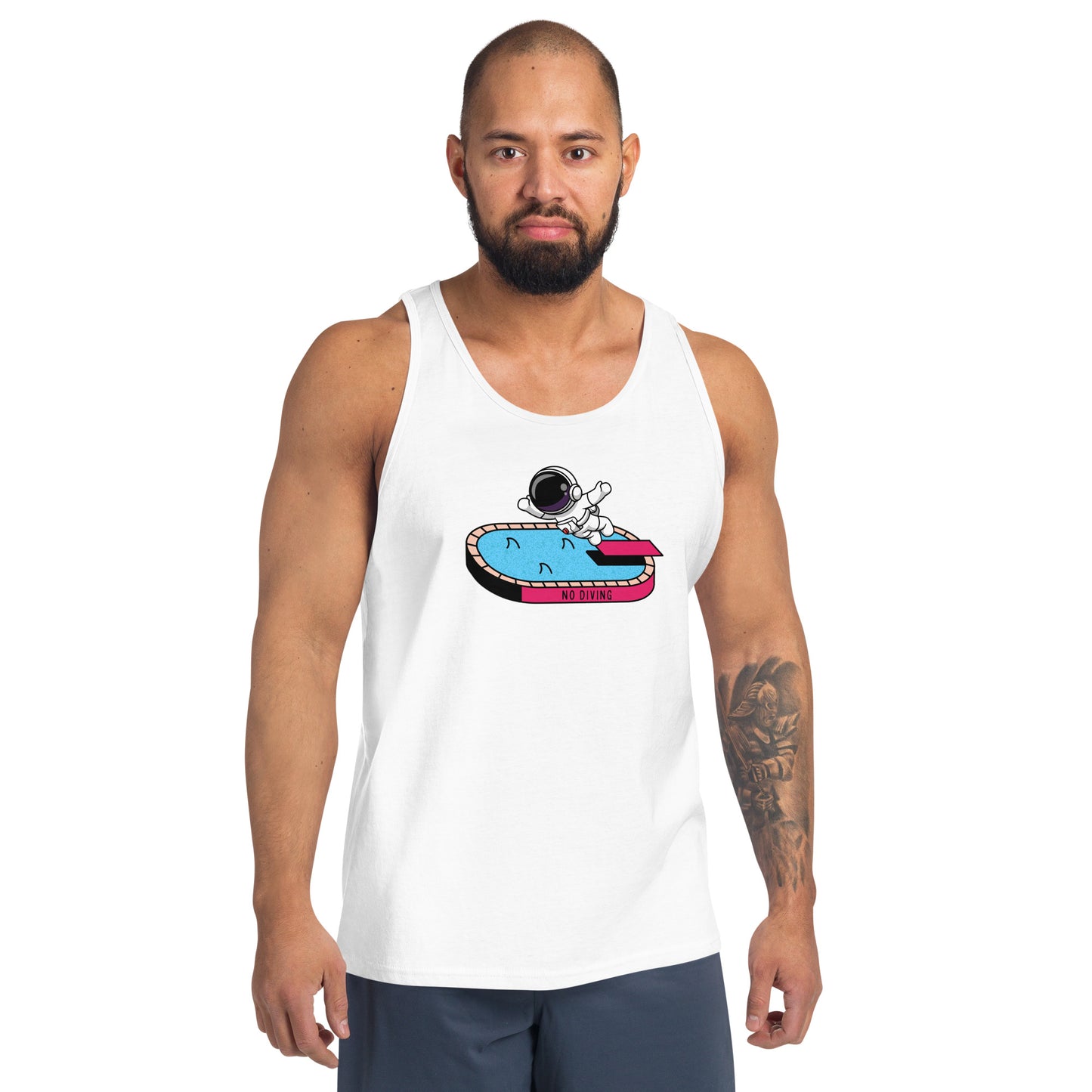 NO DIVING astronaut fun Unisex Tank Top