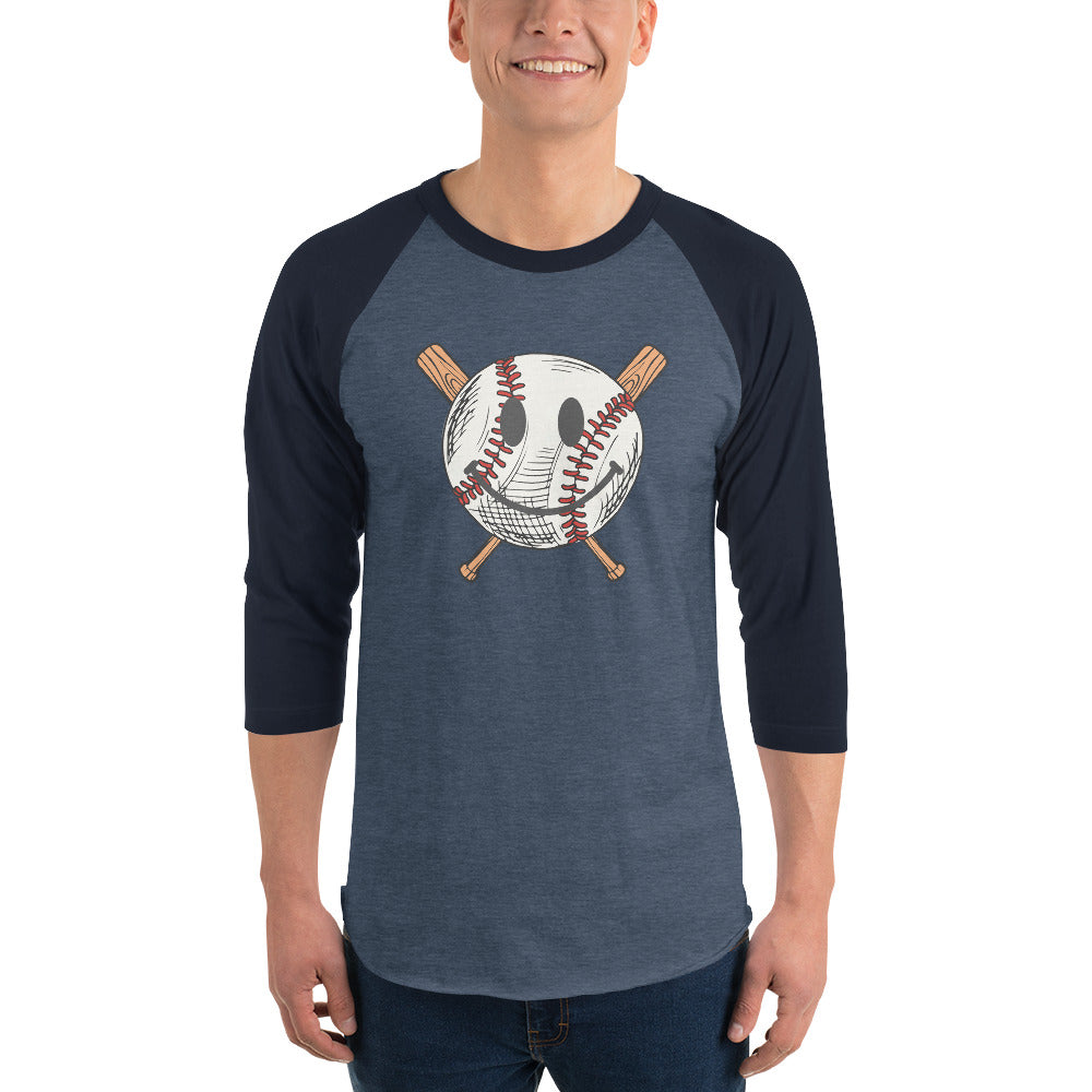 Smiley Baseball 3/4 sleeve raglan shirt