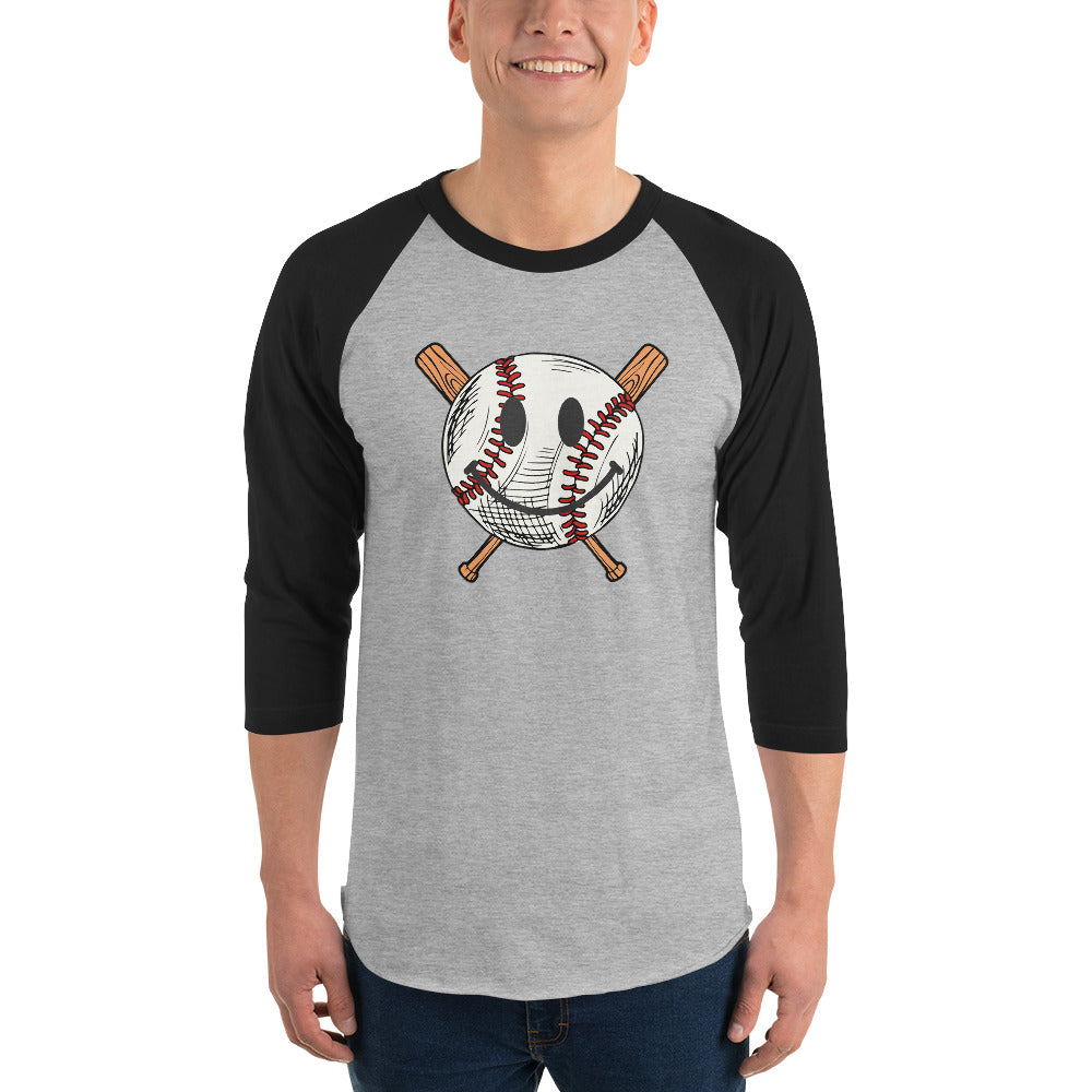 Smiley Baseball 3/4 sleeve raglan shirt