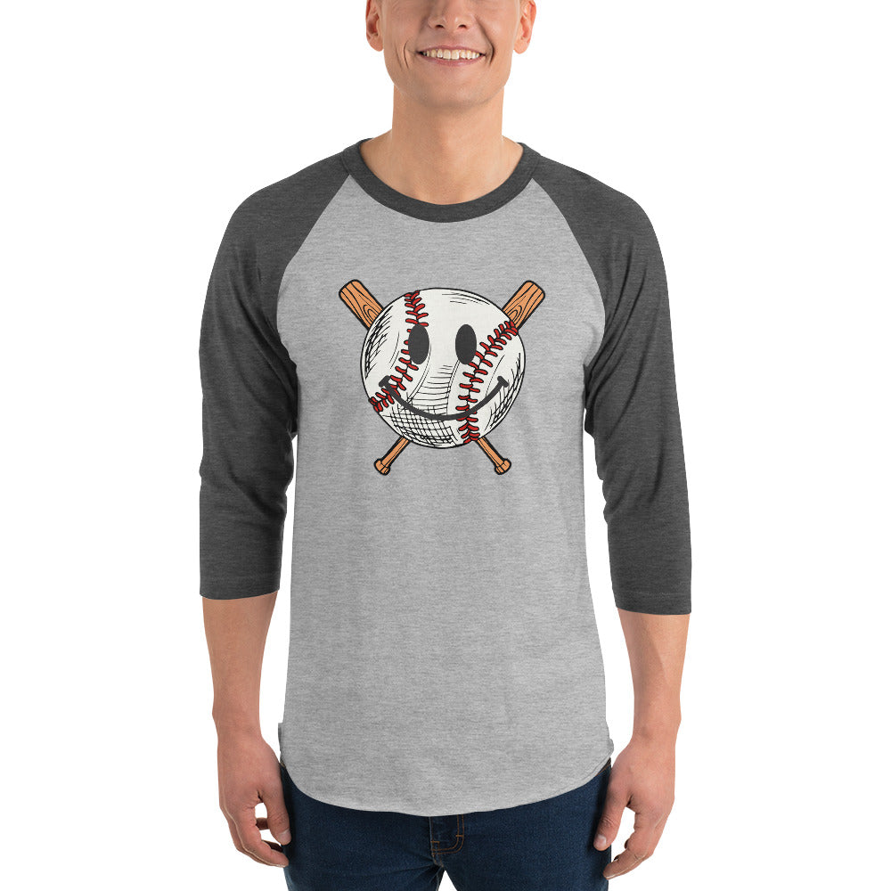 Smiley Baseball 3/4 sleeve raglan shirt