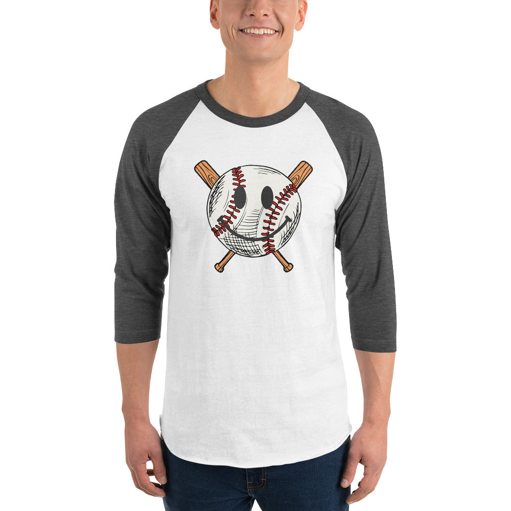 Smiley Baseball 3/4 sleeve raglan shirt