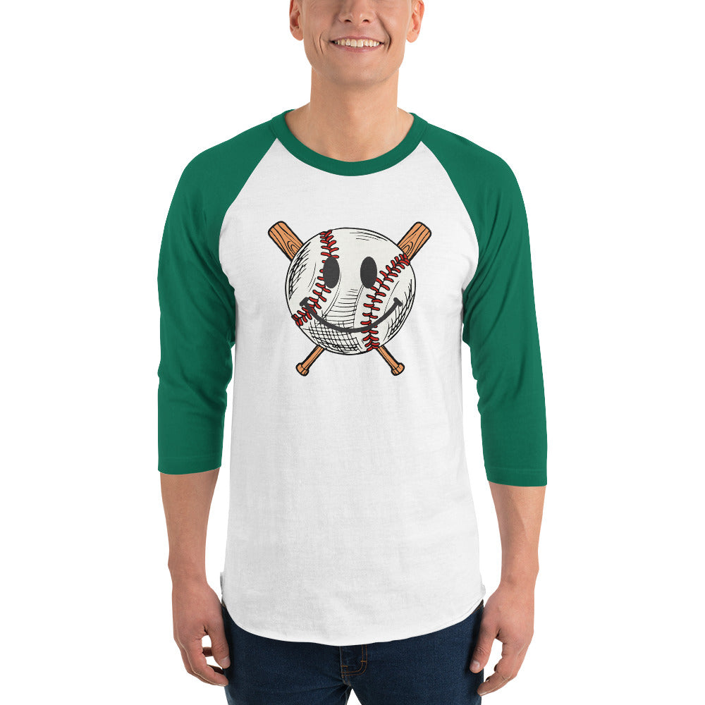 Smiley Baseball 3/4 sleeve raglan shirt