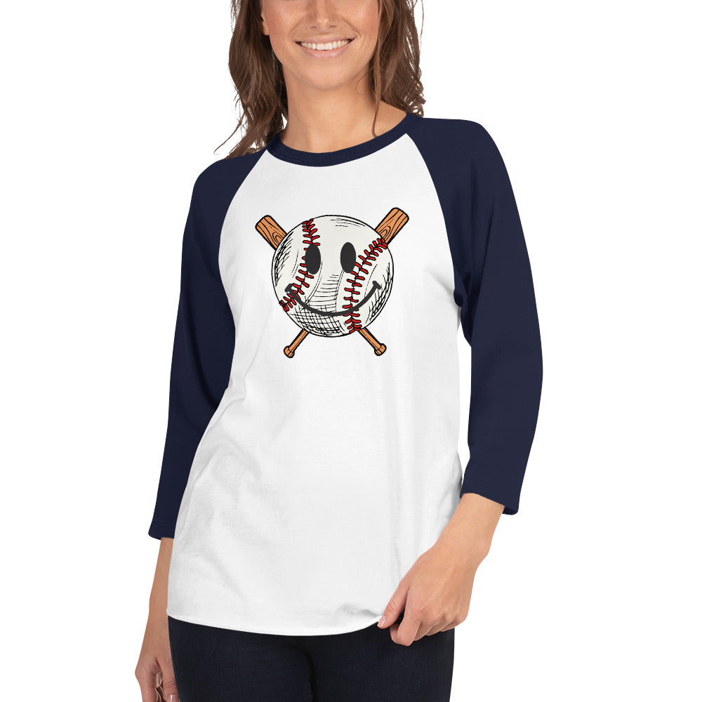 Smiley Baseball 3/4 sleeve raglan shirt