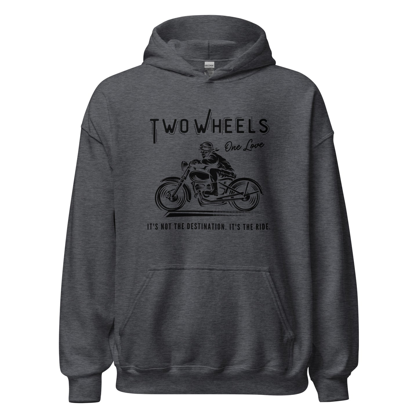 Two Wheels - One Love Biker Unisex Hoodie