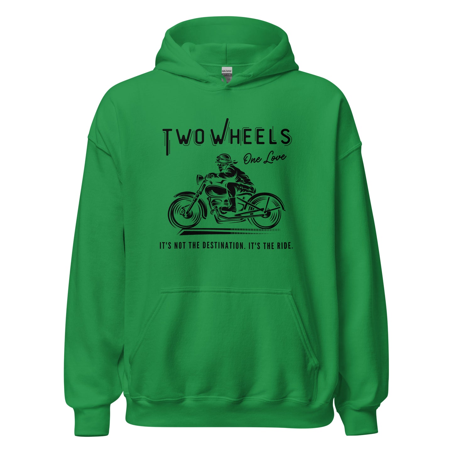 Two Wheels - One Love Biker Unisex Hoodie