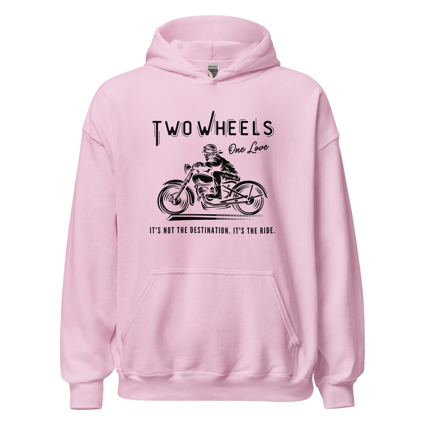 Two Wheels - One Love Biker Unisex Hoodie