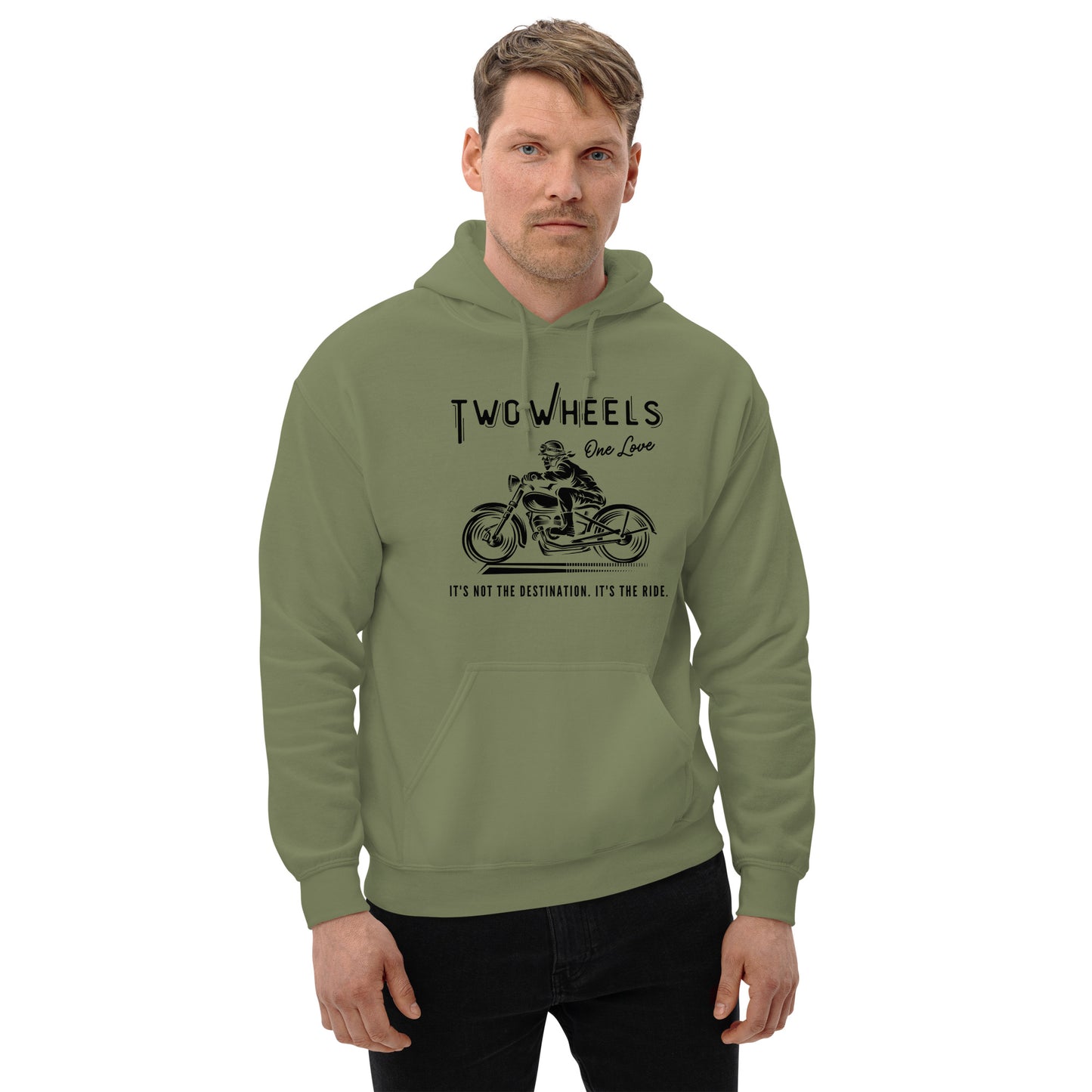 Two Wheels - One Love Biker Unisex Hoodie