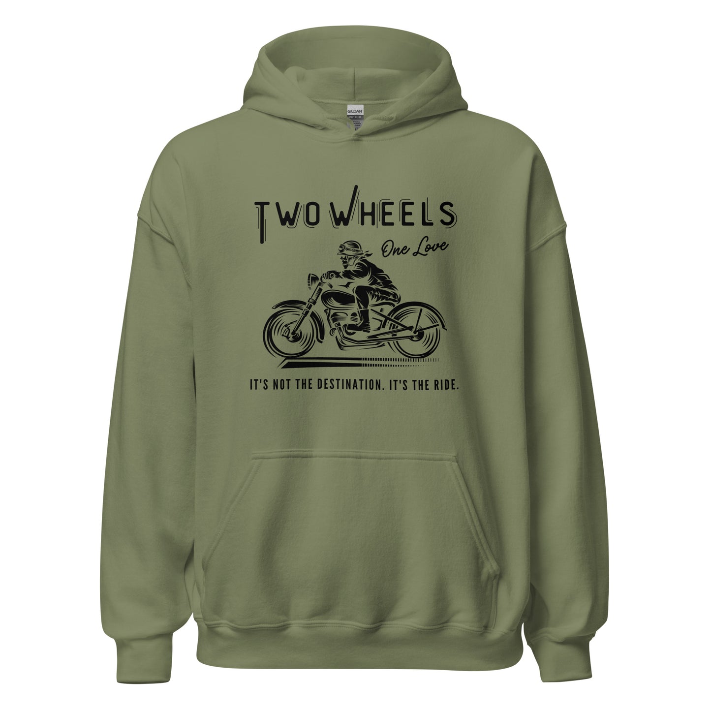 Two Wheels - One Love Biker Unisex Hoodie