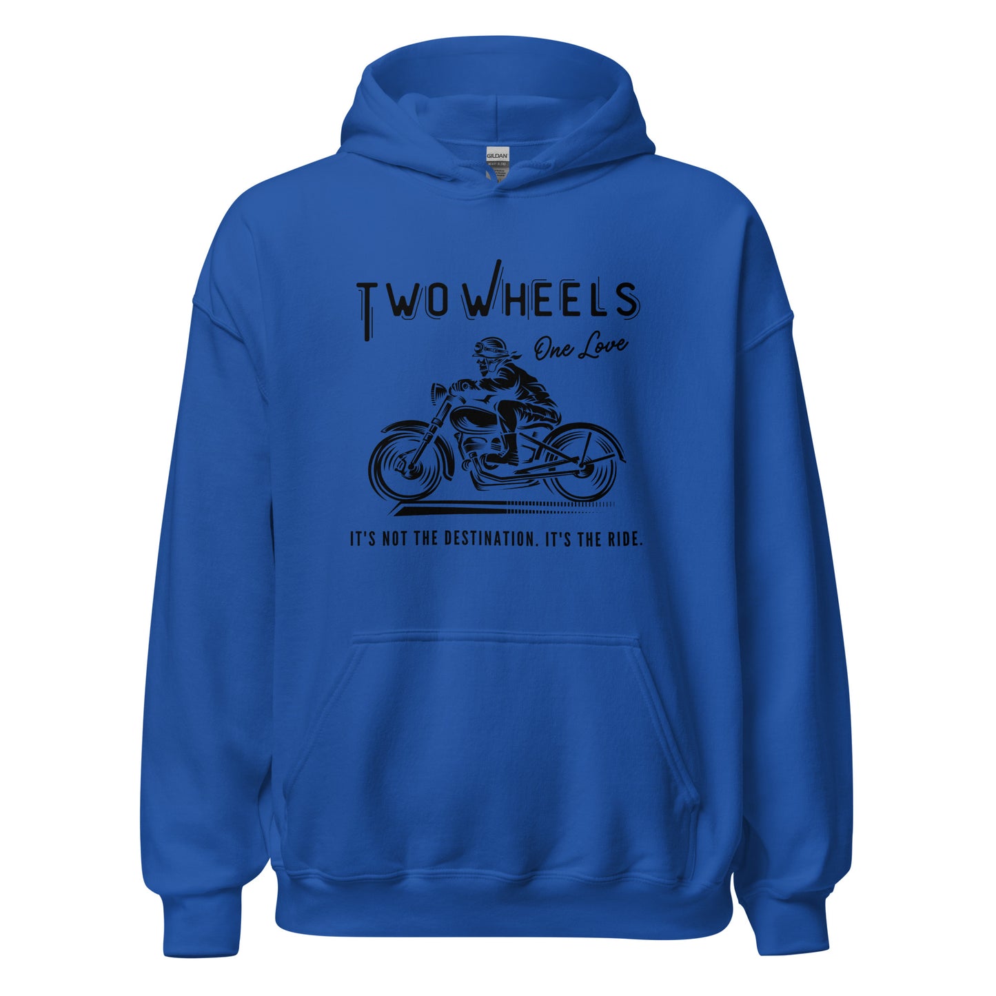 Two Wheels - One Love Biker Unisex Hoodie