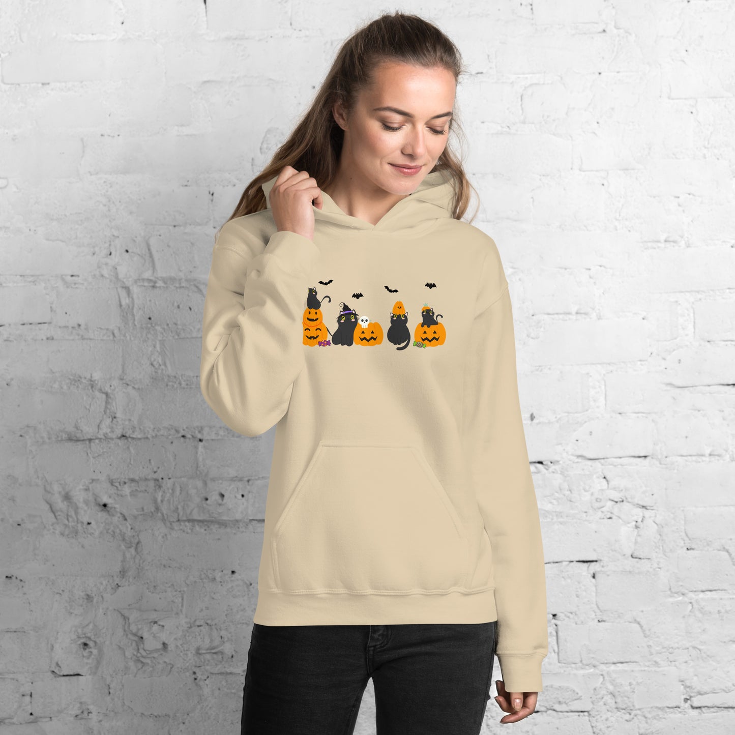 Halloween Pumpkin Cats Unisex Hoodie