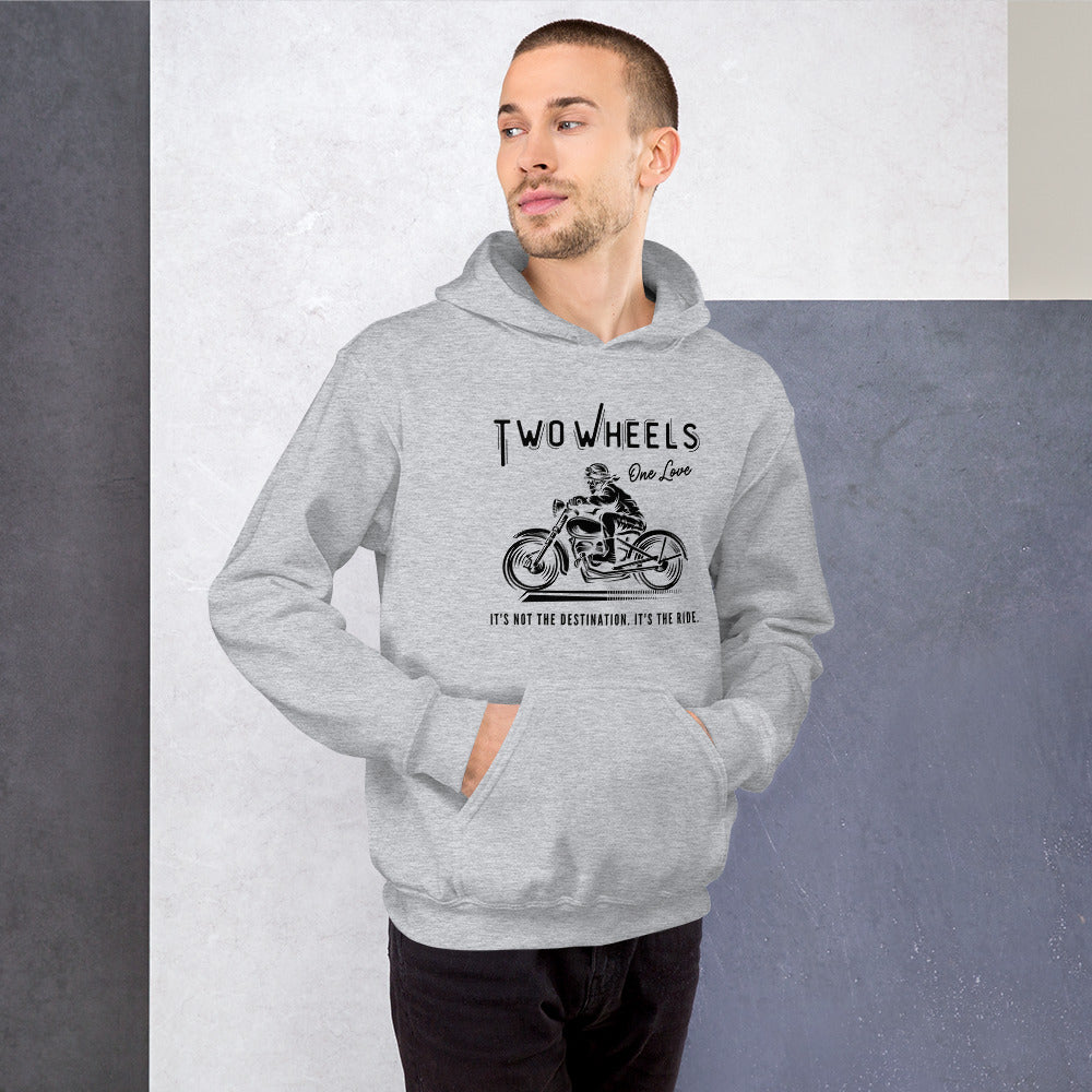 Two Wheels - One Love Biker Unisex Hoodie