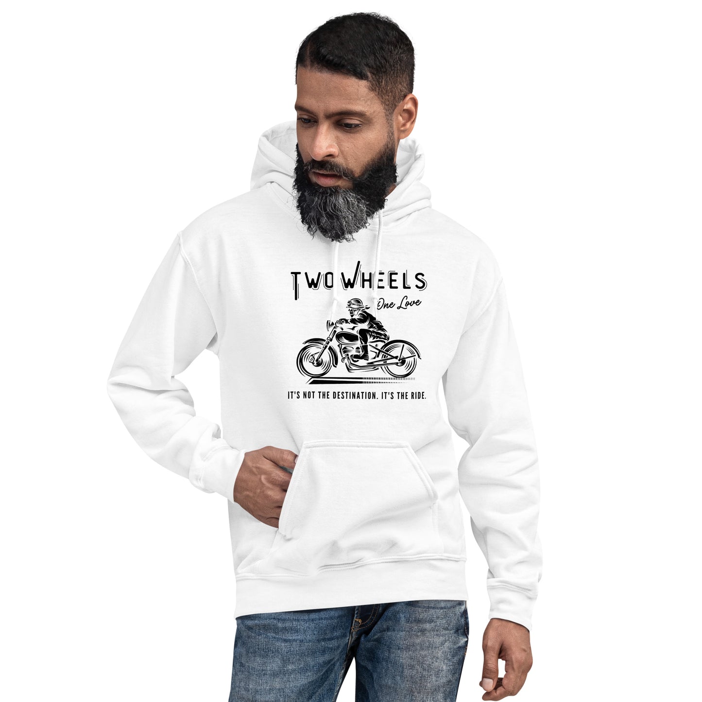 Two Wheels - One Love Biker Unisex Hoodie