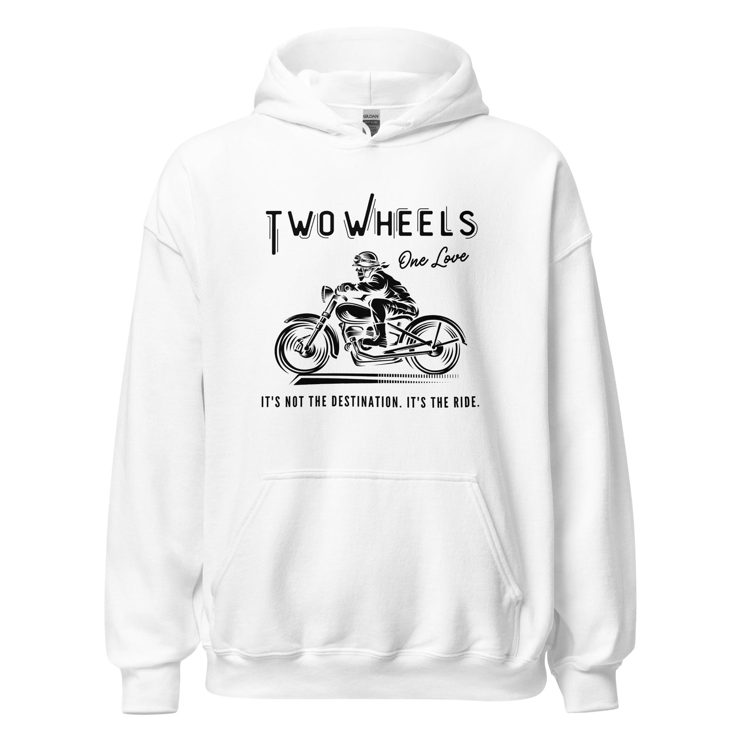 Two Wheels - One Love Biker Unisex Hoodie