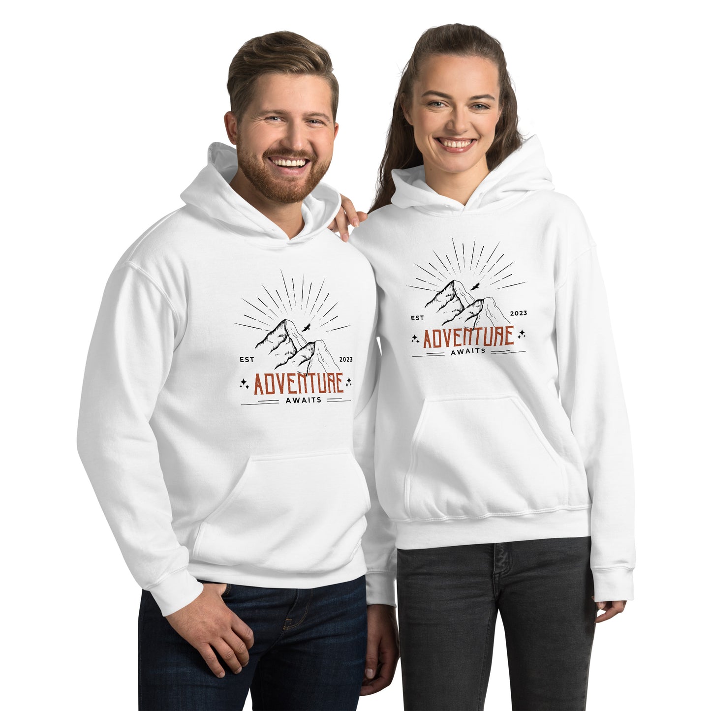 Adventure Awaits Mountain Tops Unisex Hoodie
