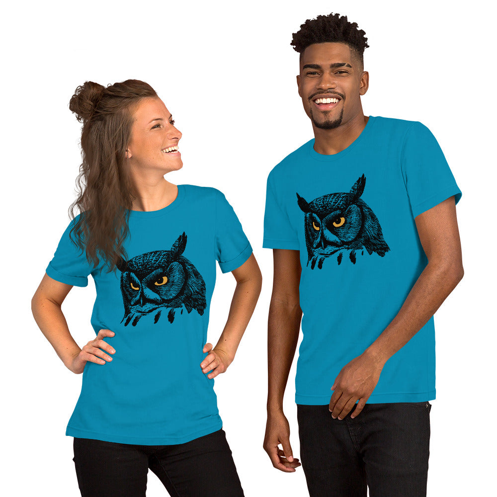 Golden Eye Owl Unisex t-shirt