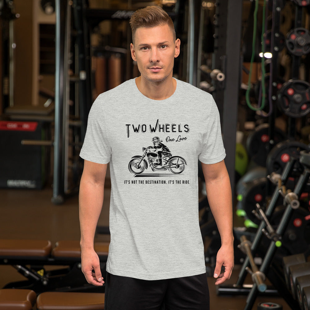 Two Wheels - One Love Biker Unisex t-shirt