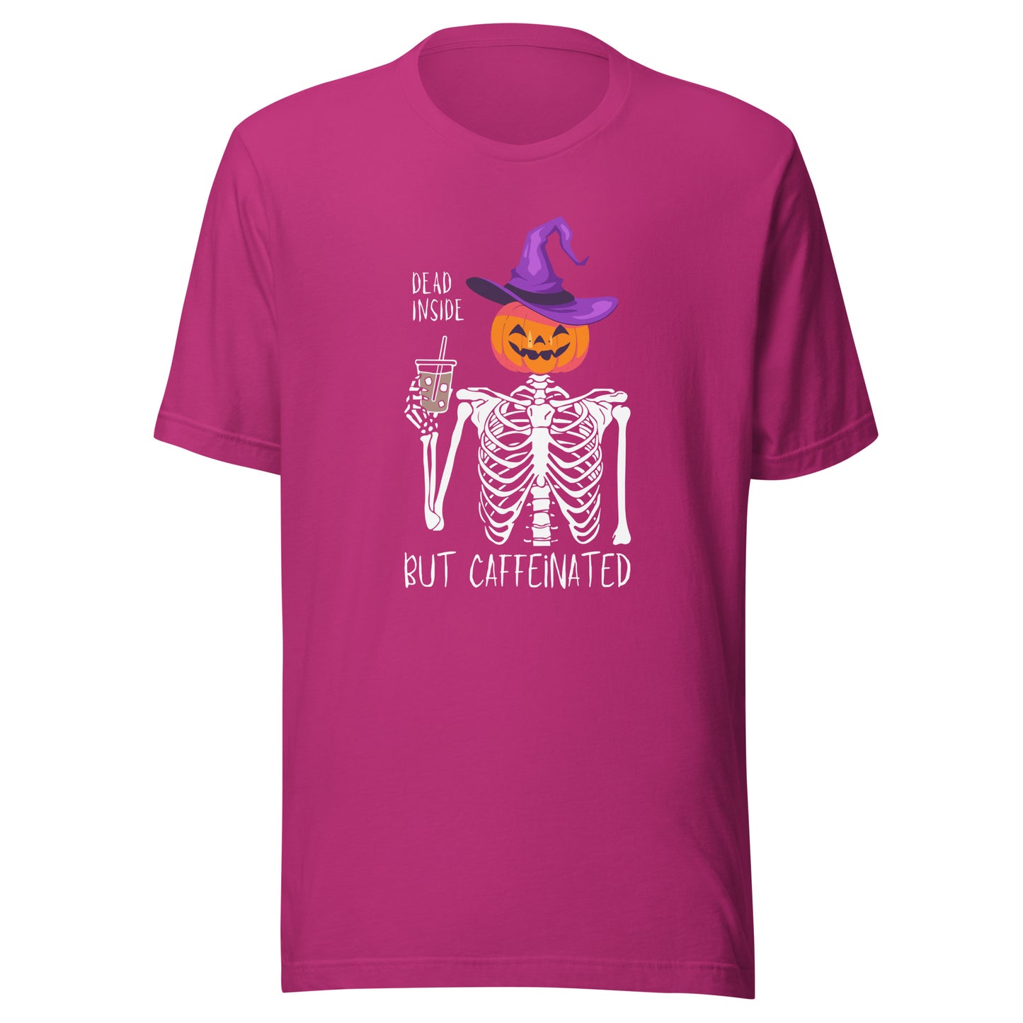 Dead Inside but Caffeinated Pumpkin Unisex t-shirt