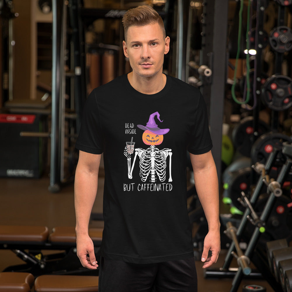 Dead Inside but Caffeinated Pumpkin Unisex t-shirt
