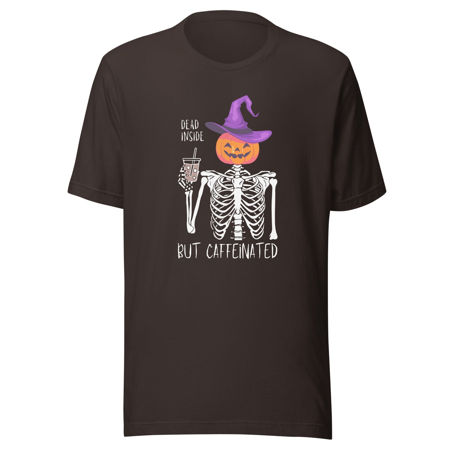 Dead Inside but Caffeinated Pumpkin Unisex t-shirt