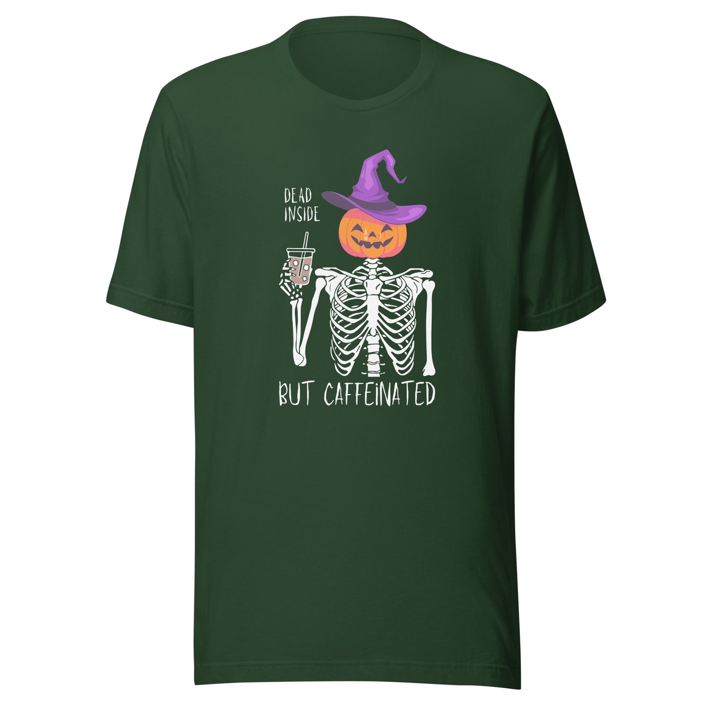 Dead Inside but Caffeinated Pumpkin Unisex t-shirt