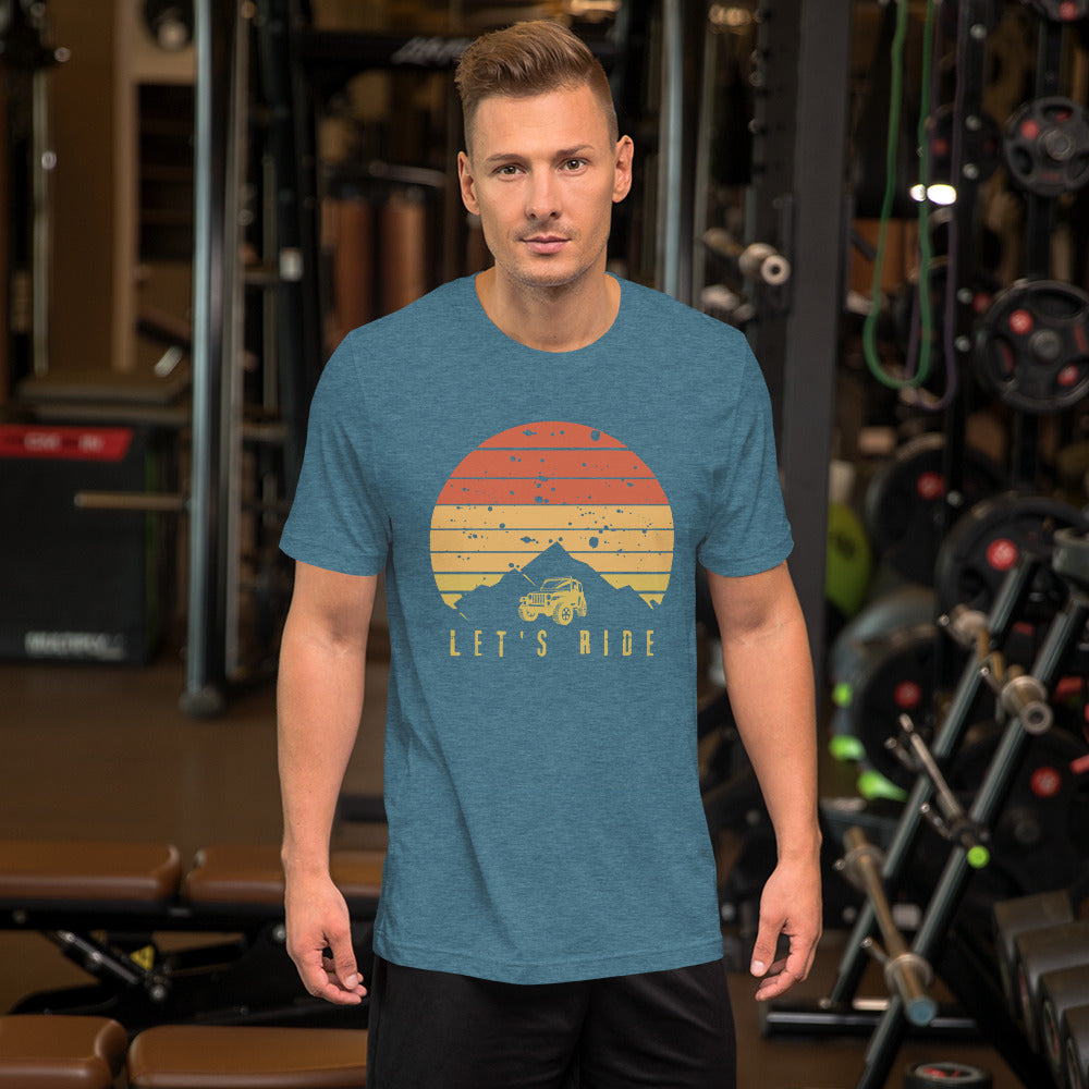 Let's Ride Off Road Retro Sun Unisex t-shirt