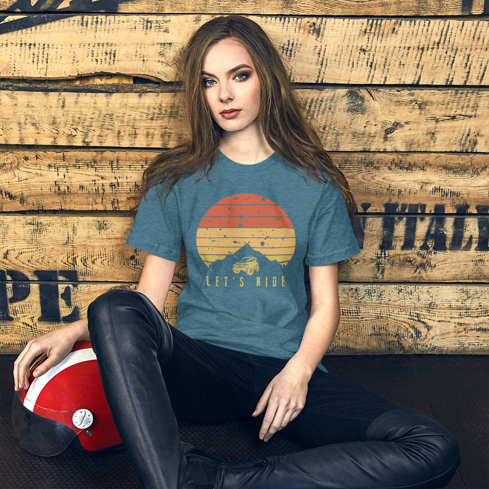 Let's Ride Off Road Retro Sun Unisex t-shirt
