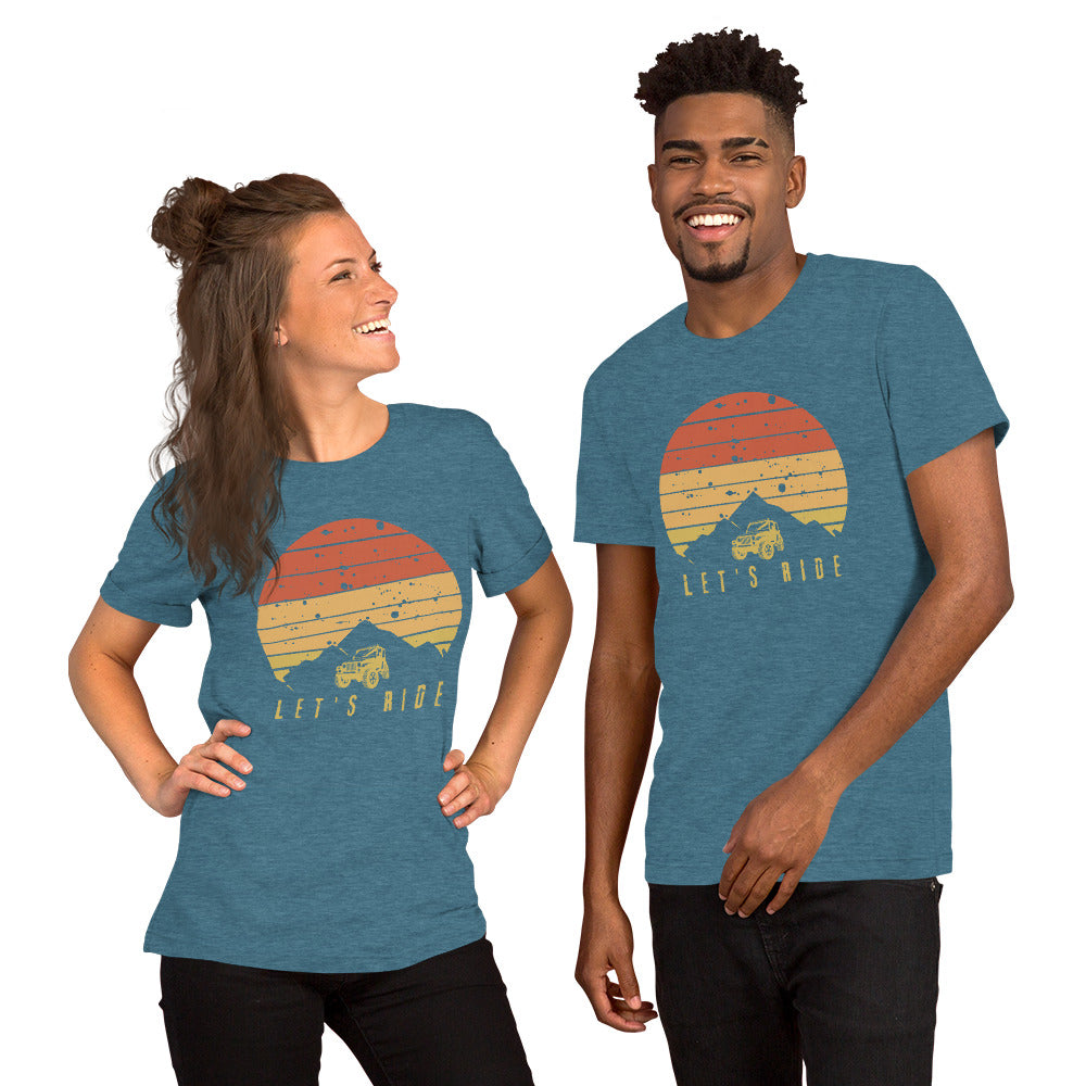 Let's Ride Off Road Retro Sun Unisex t-shirt