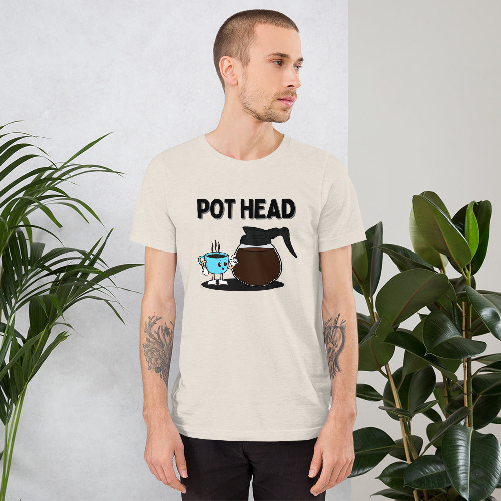 Coffee Pot Head Unisex t-shirt