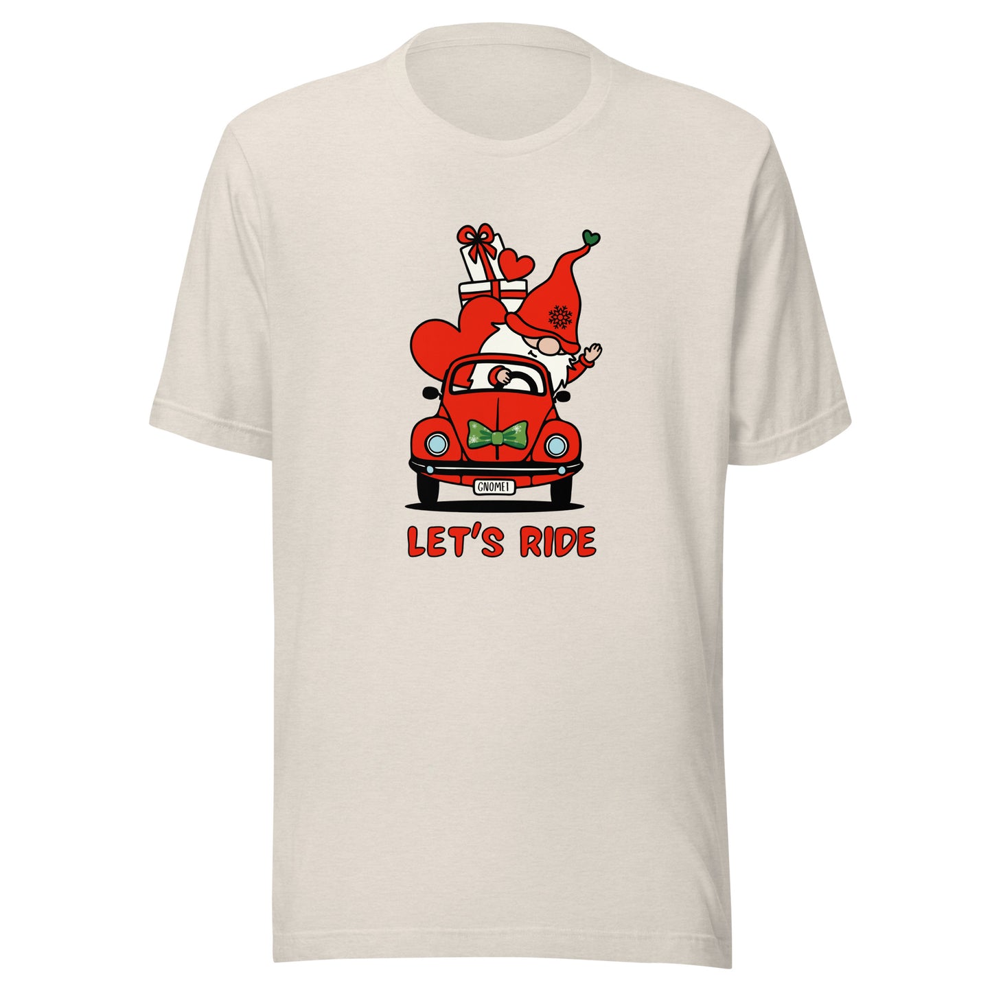 Christmas Gnome Let's Ride! Unisex t-shirt