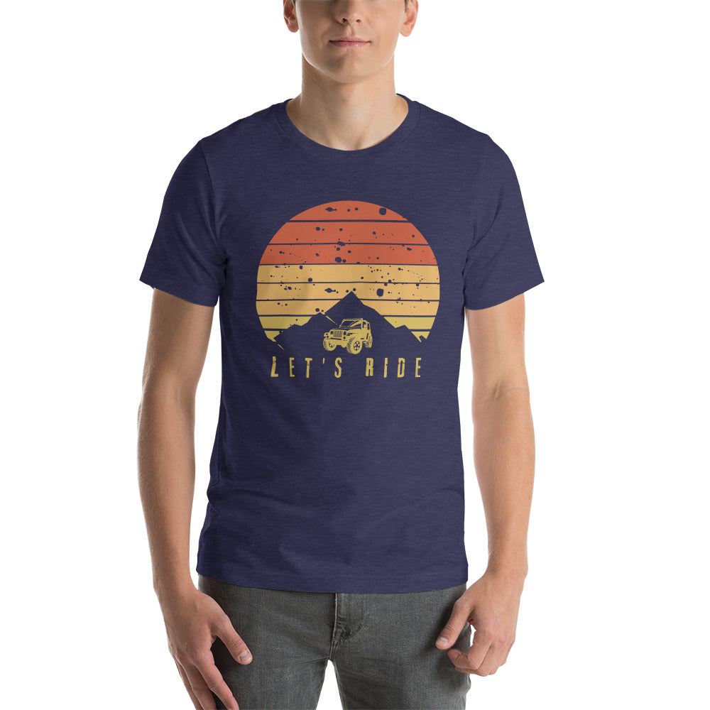 Let's Ride Off Road Retro Sun Unisex t-shirt