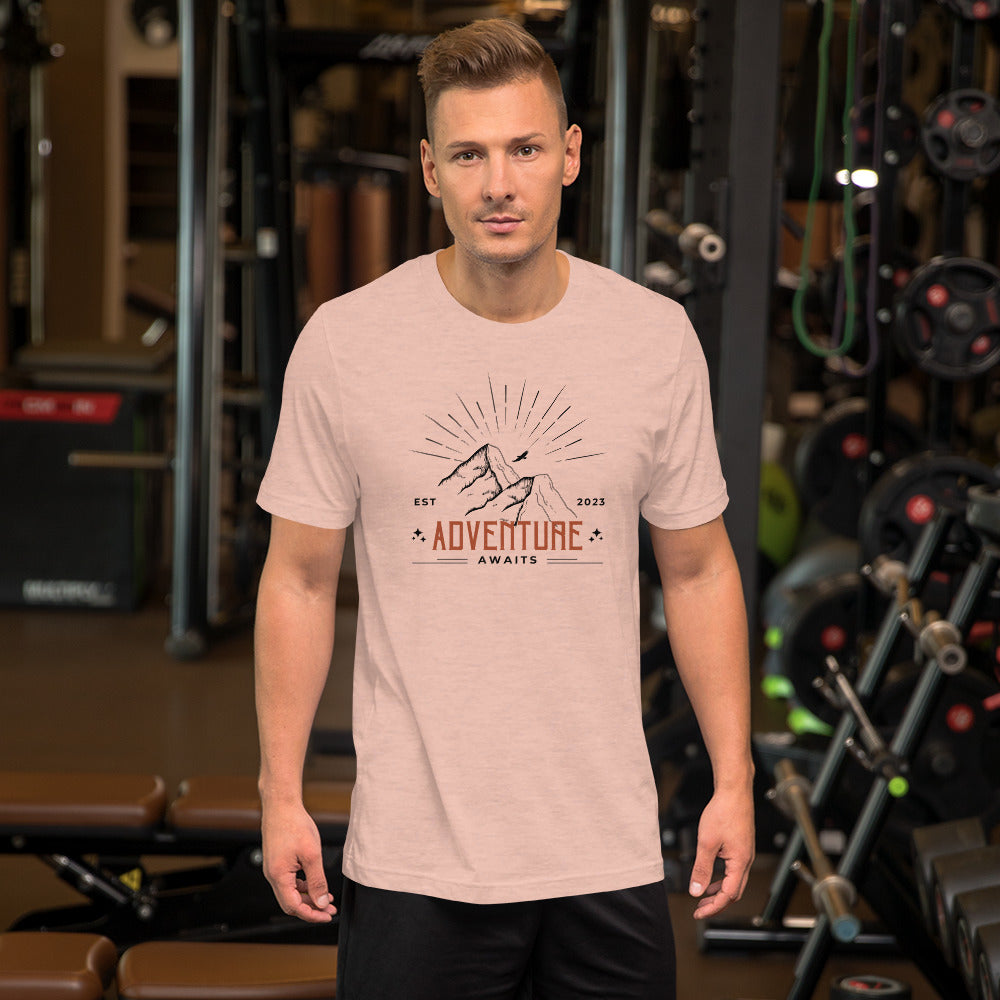 Adventure Awaits Mountain Peaks Unisex t-shirt