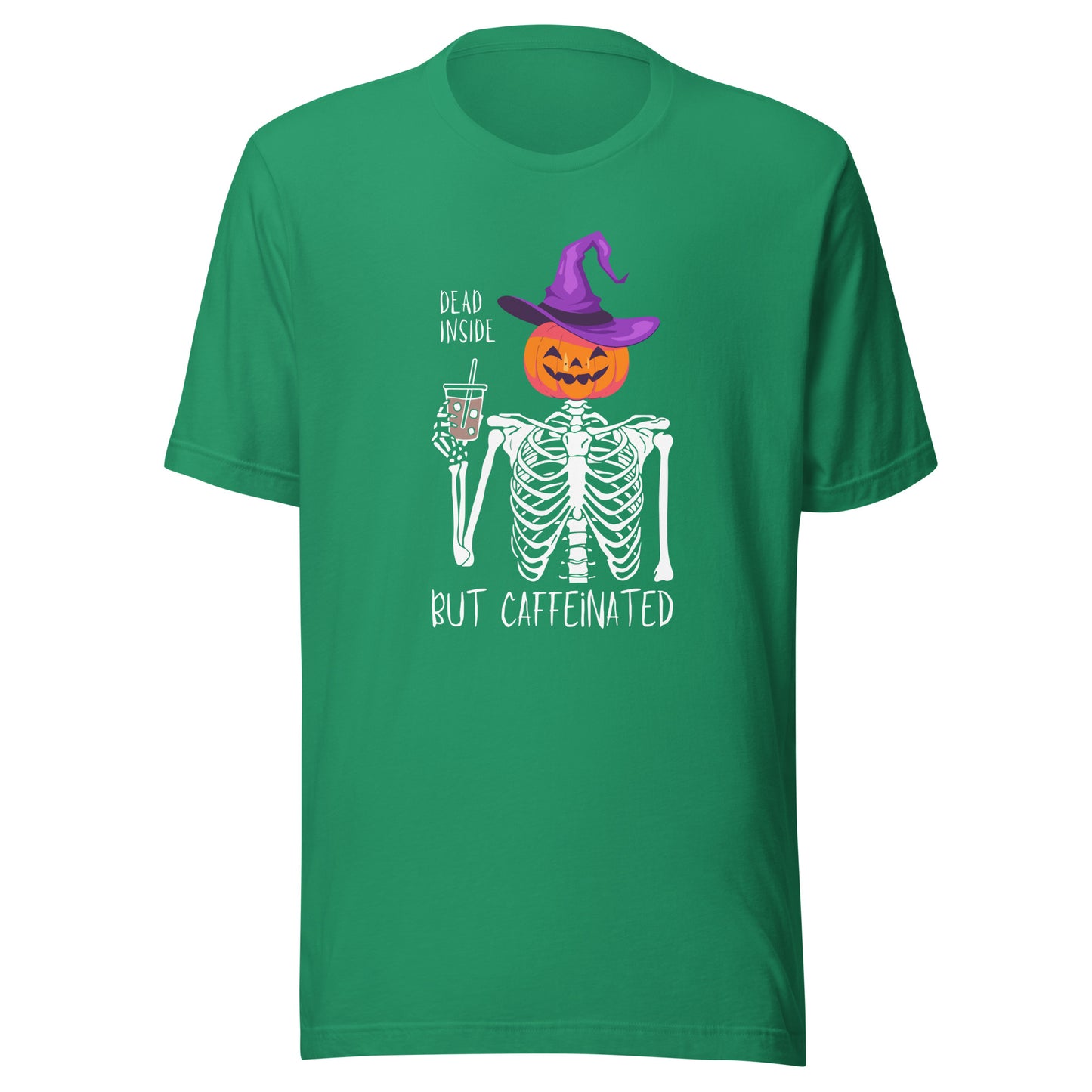 Dead Inside but Caffeinated Pumpkin Unisex t-shirt