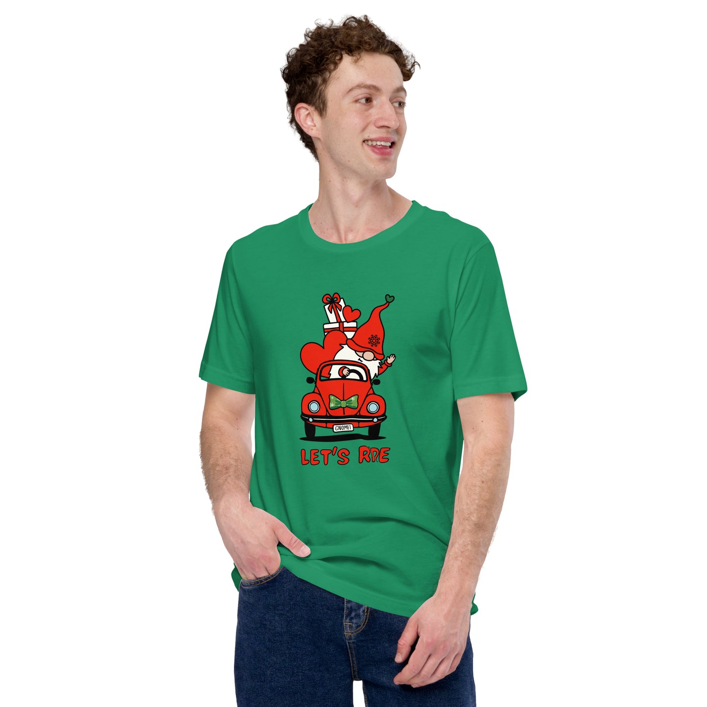 Christmas Gnome Let's Ride! Unisex t-shirt