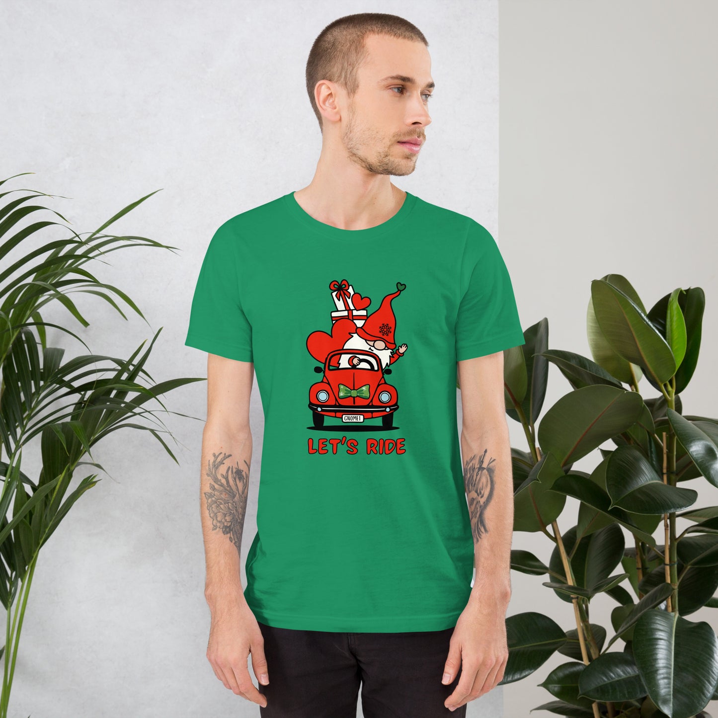 Christmas Gnome Let's Ride! Unisex t-shirt