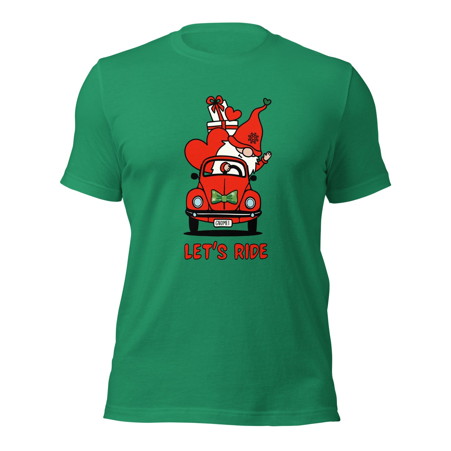 Christmas Gnome Let's Ride! Unisex t-shirt