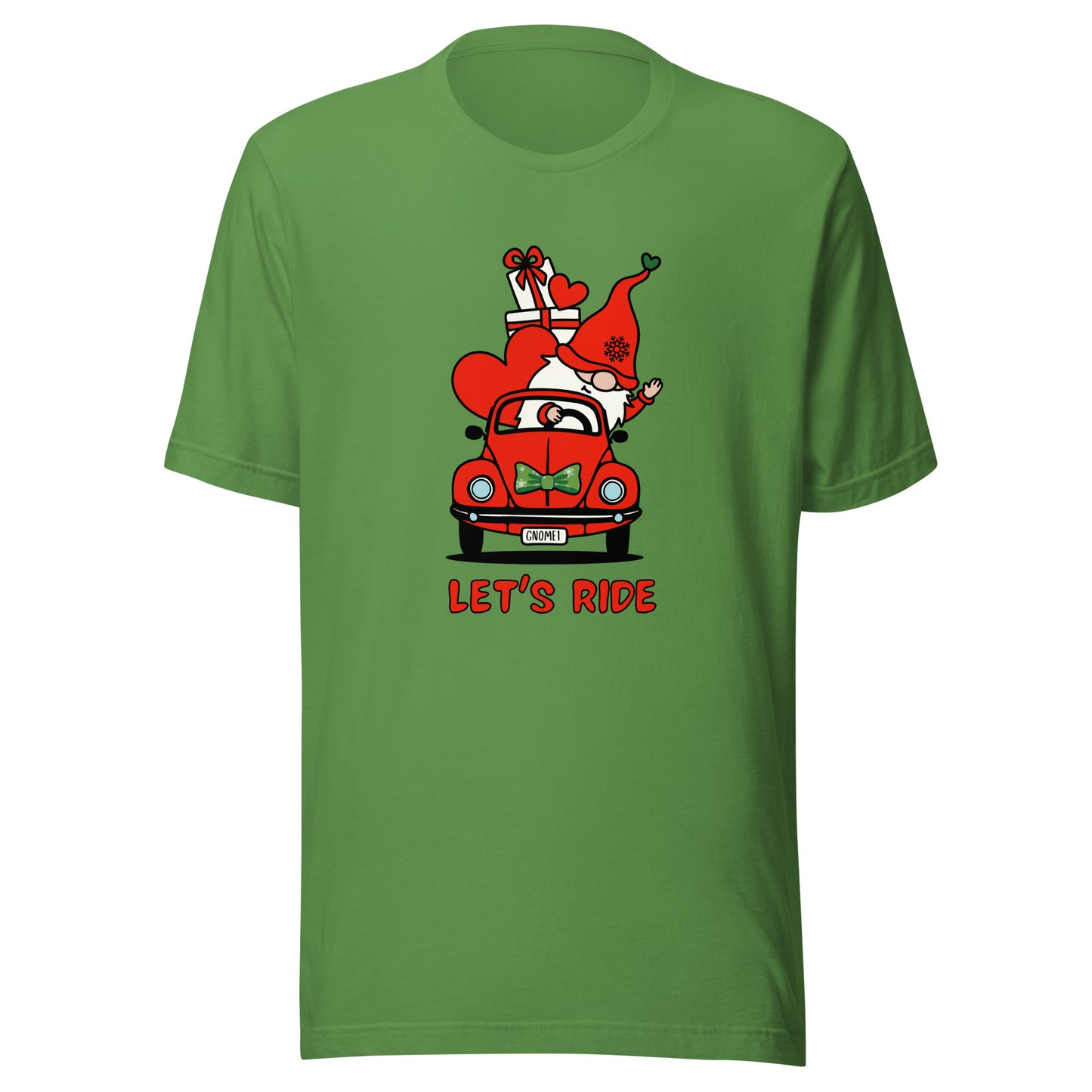 Christmas Gnome Let's Ride! Unisex t-shirt