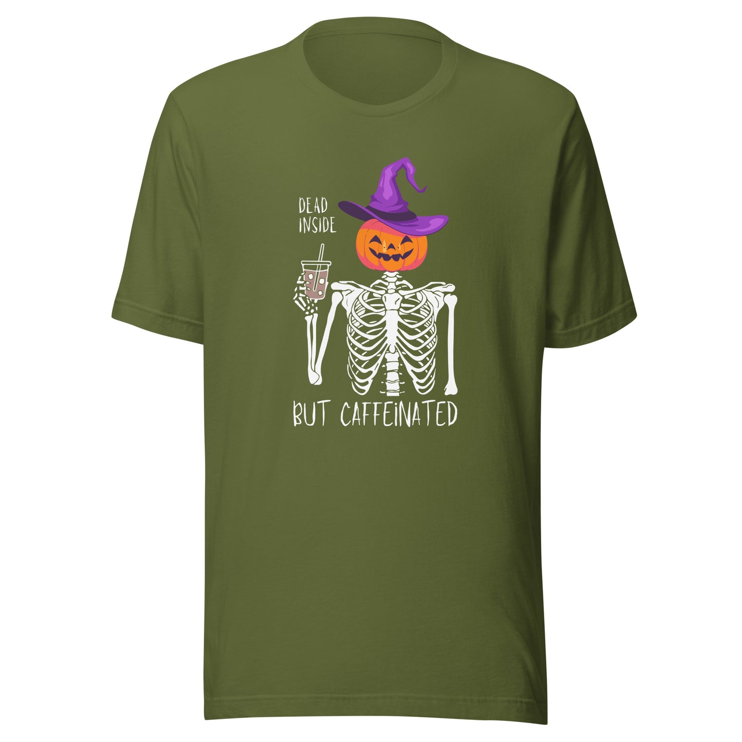 Dead Inside but Caffeinated Pumpkin Unisex t-shirt