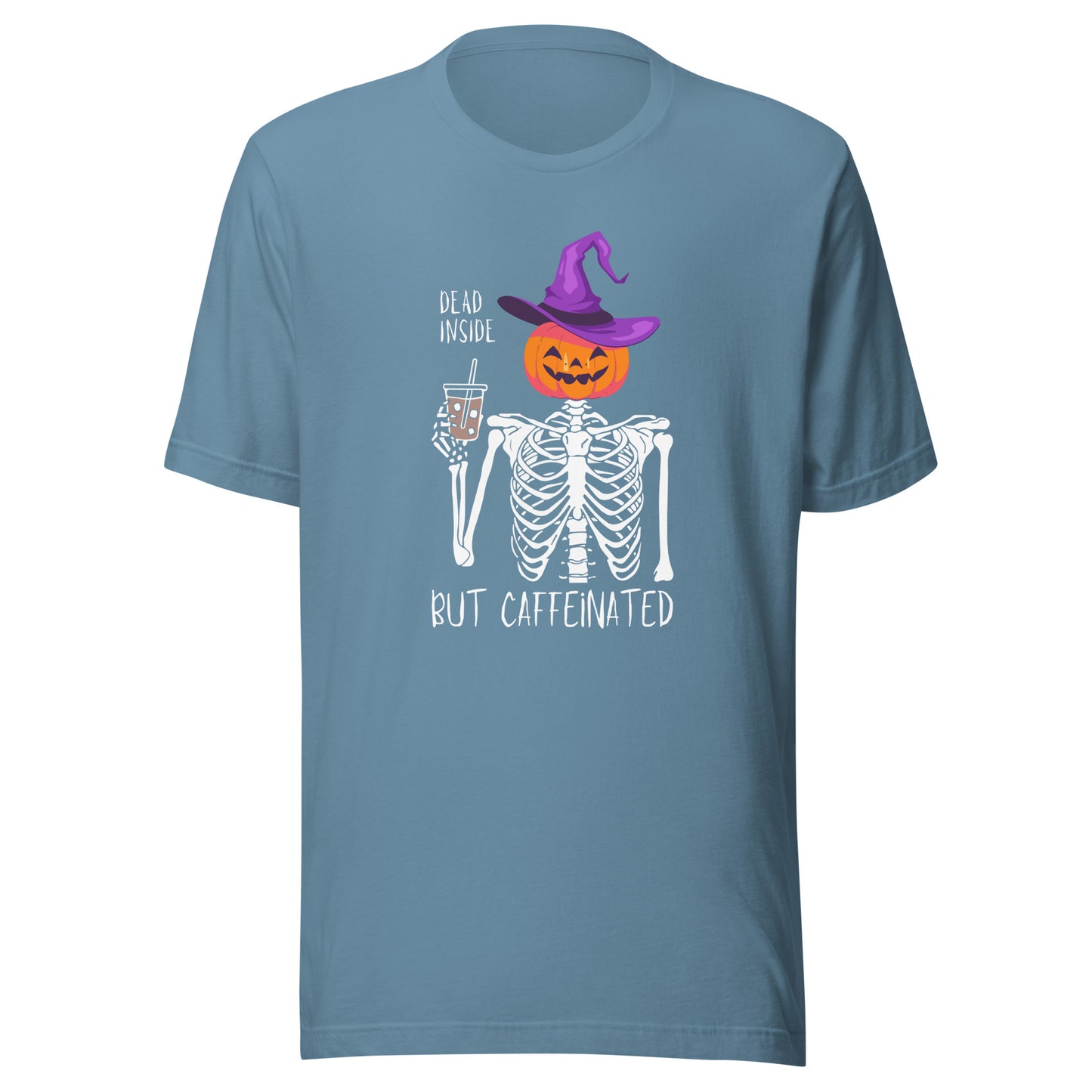 Dead Inside but Caffeinated Pumpkin Unisex t-shirt