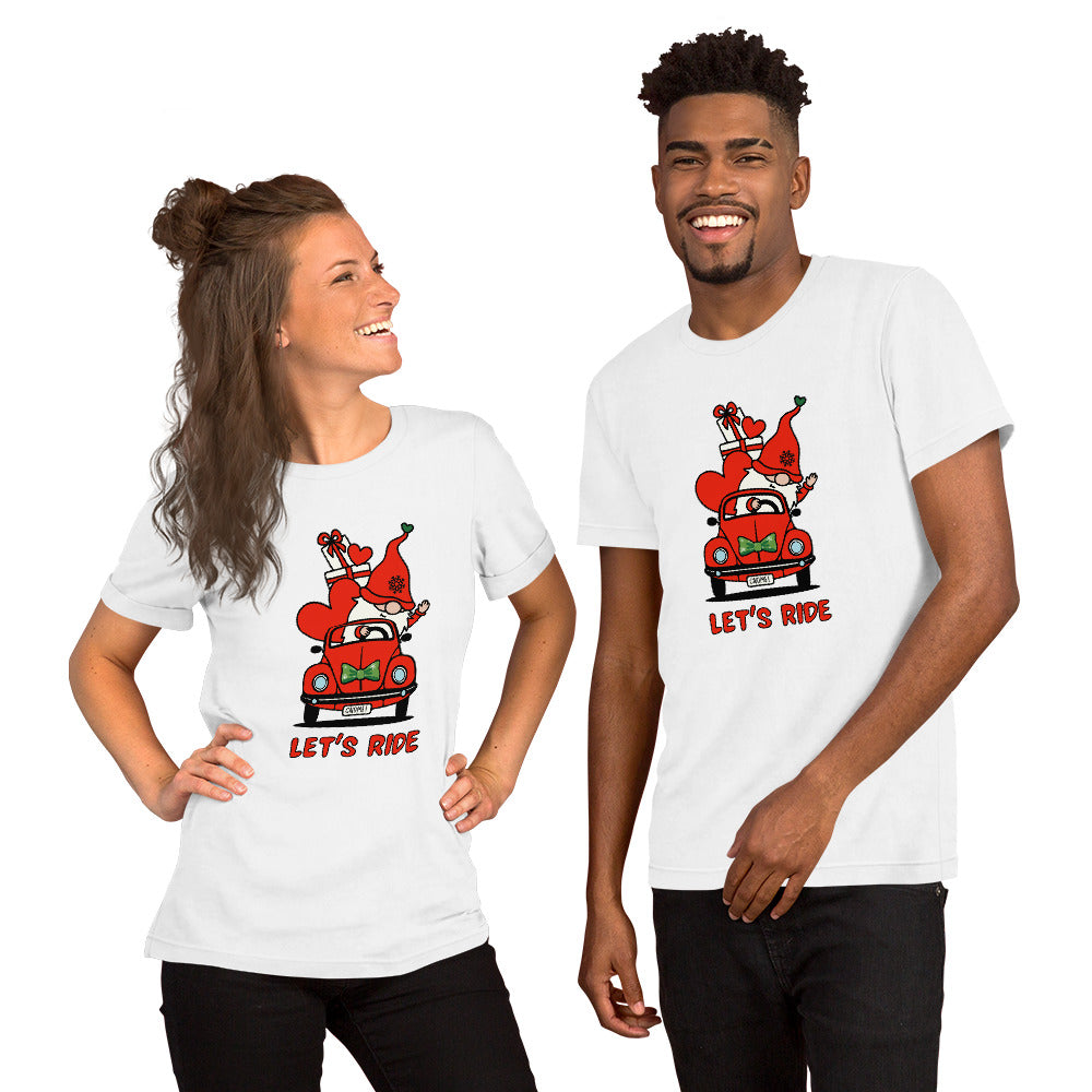 Christmas Gnome Let's Ride! Unisex t-shirt