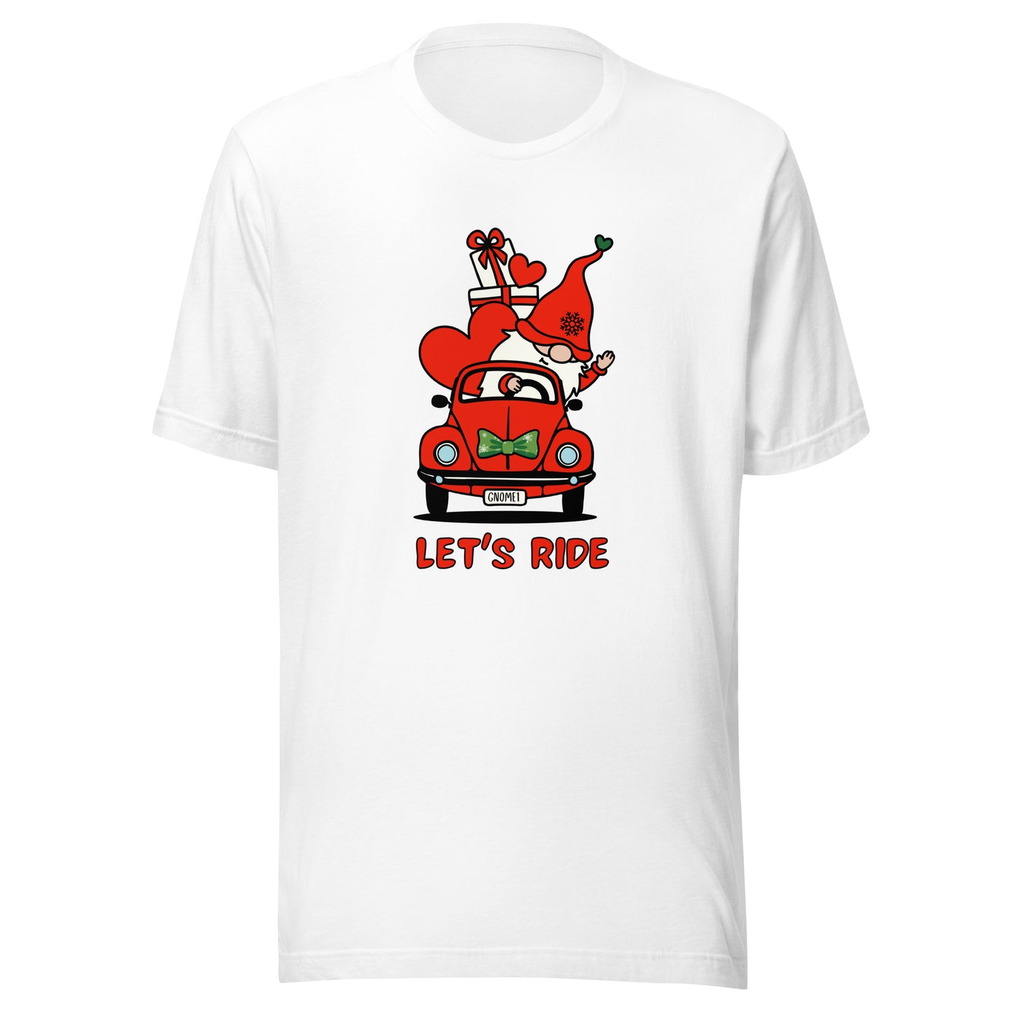 Christmas Gnome Let's Ride! Unisex t-shirt