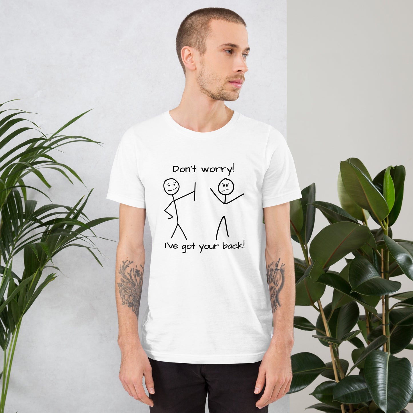 I've got your back! stick figures Unisex t-shirt