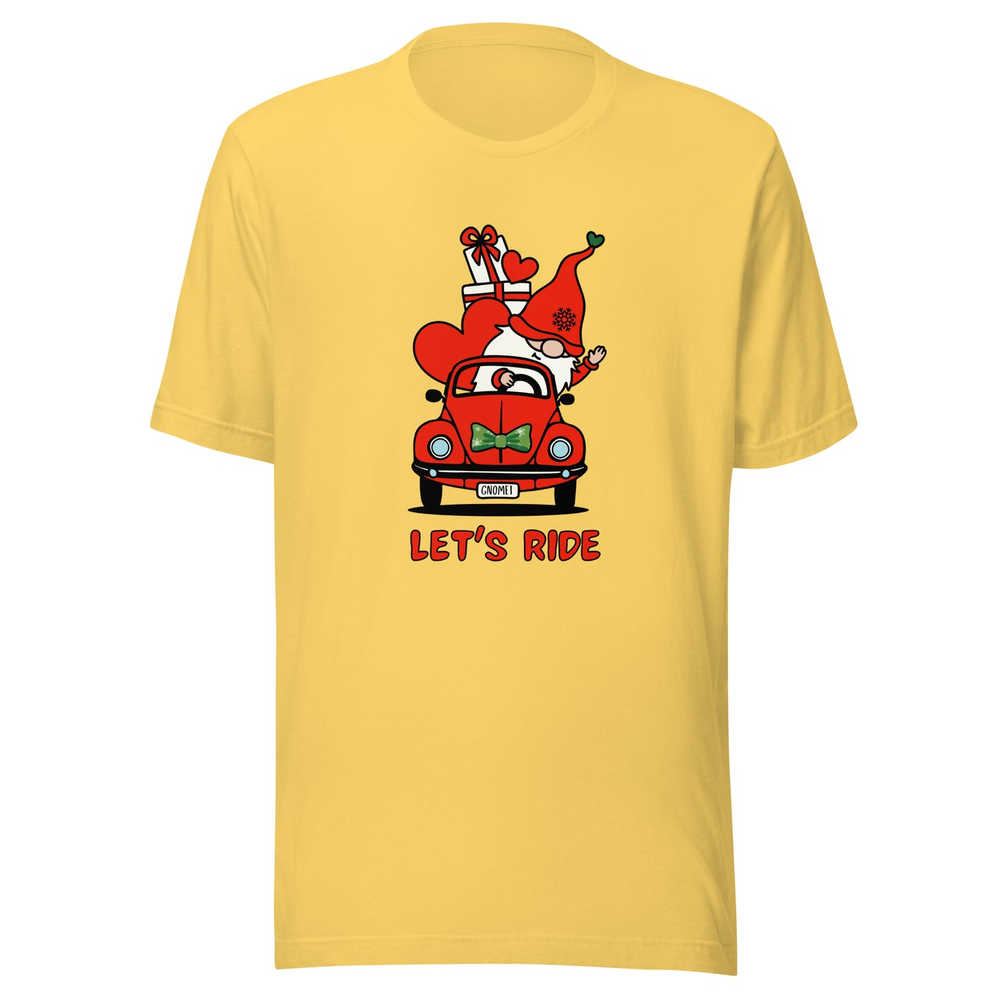 Christmas Gnome Let's Ride! Unisex t-shirt