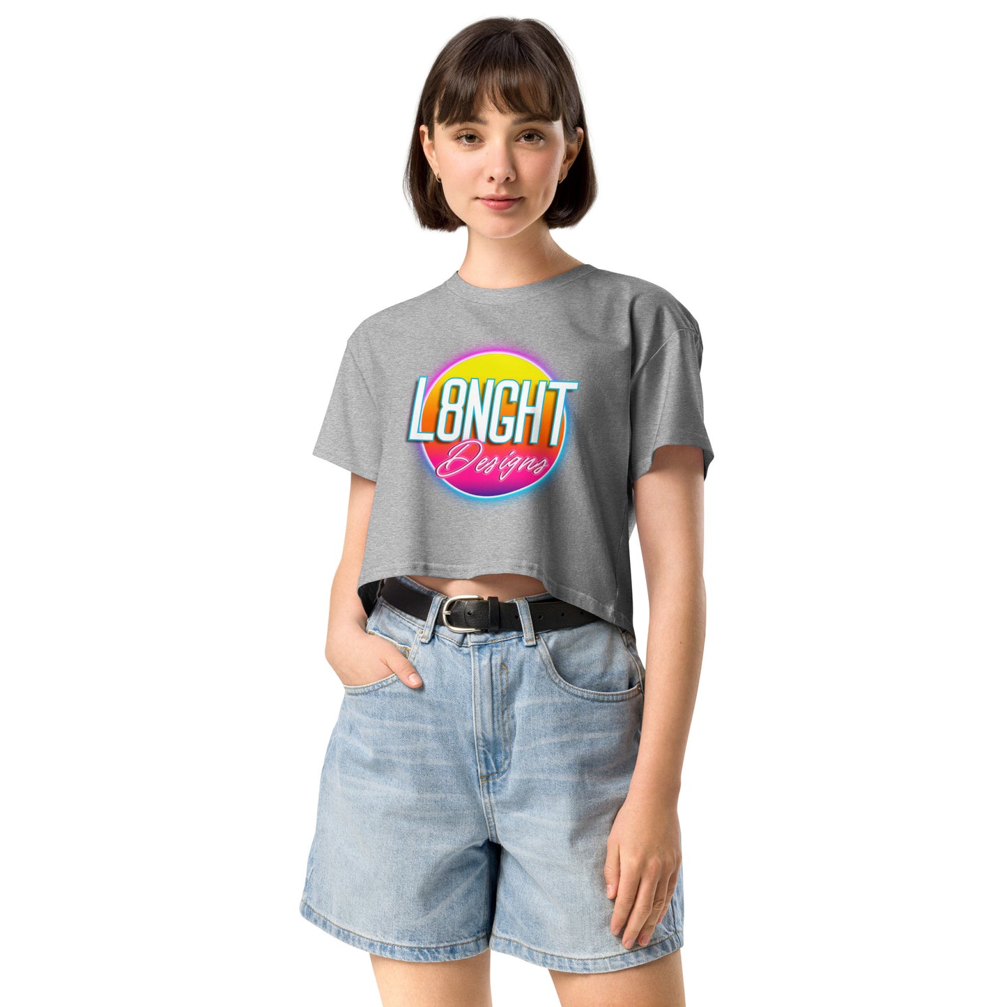 L8NGHT 3D neon logo Women’s crop top