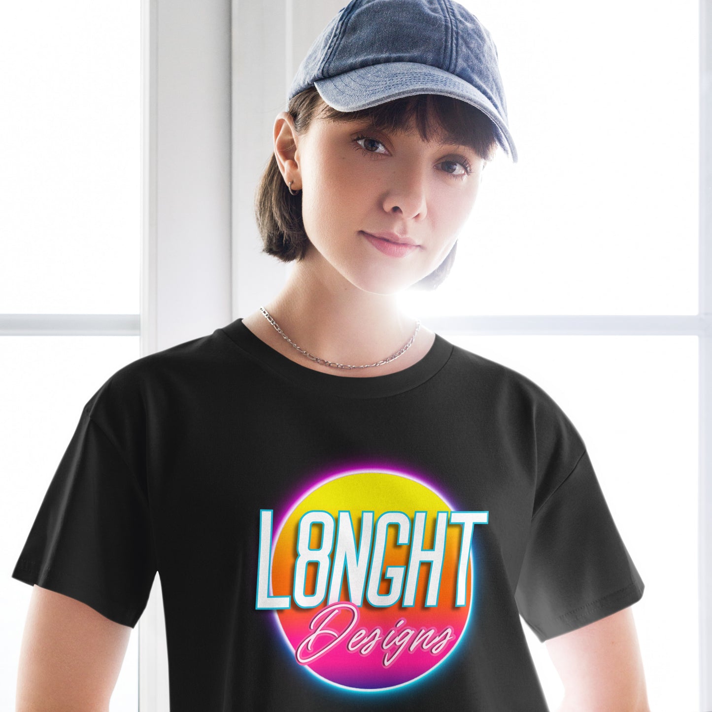 L8NGHT 3D neon logo Women’s crop top